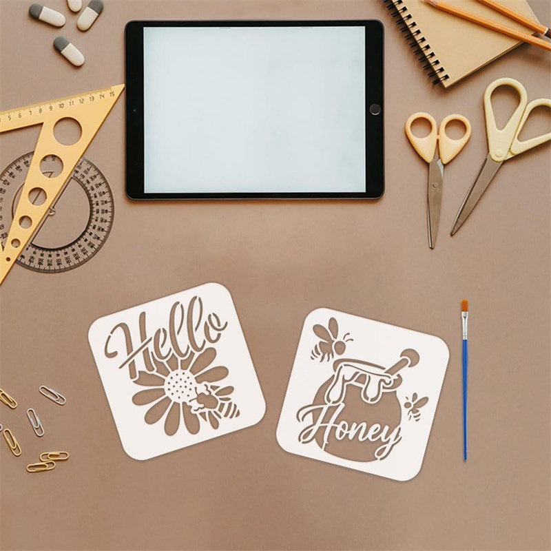 9Pcs Quotes Bee Honey Stencils - огляд і ціна Art Craft Quotes